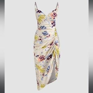 Floral Ruched Midi Dress